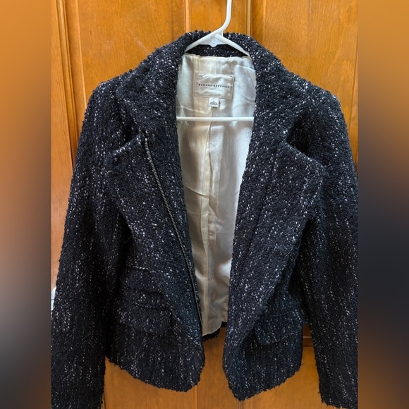 Banana Republic Women’s Bouclé Moto Jacket Wool Blend Zip Up Size 6 - Picture 9 of 11